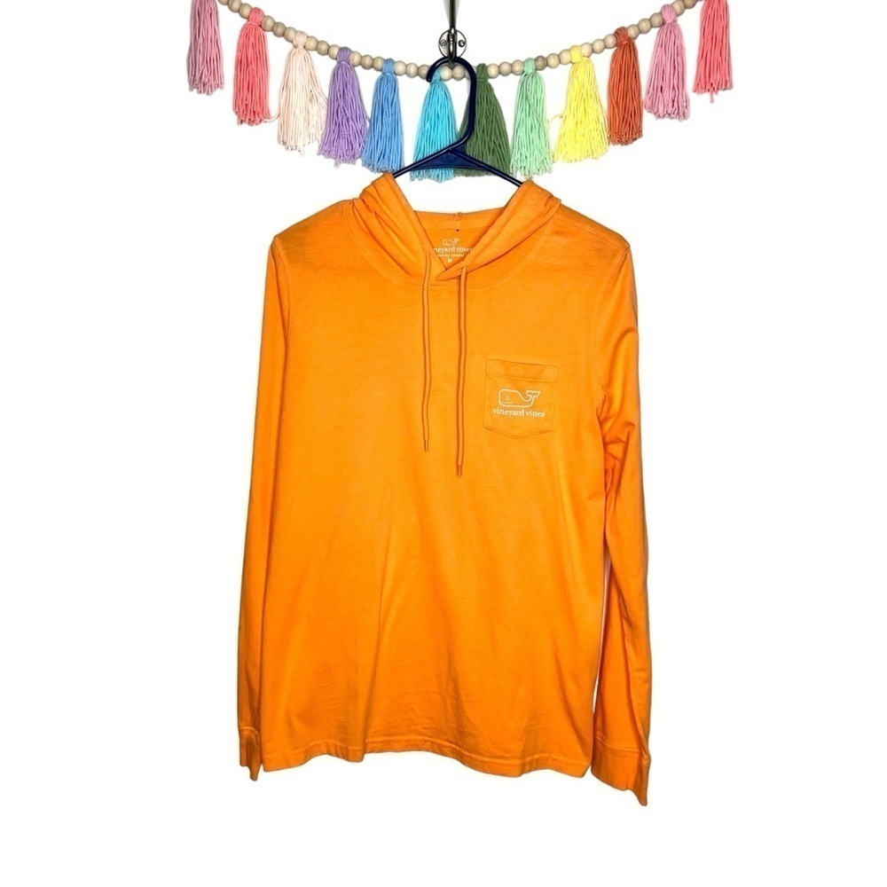 Vineyard Vines Orange Logo Lightweight Sweatshirt Hoodie Size Medium - Picture 2 of 12